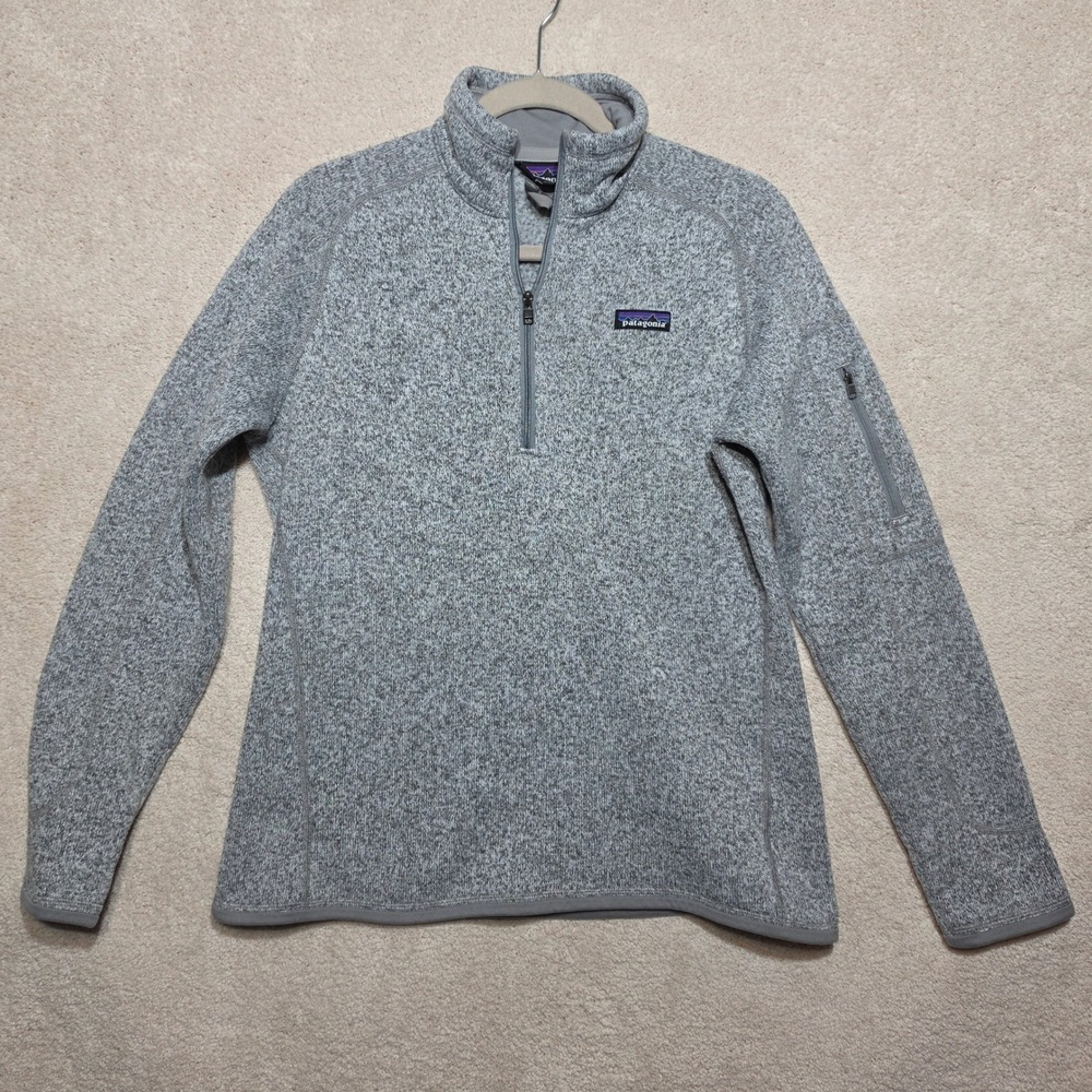 Patagonia Better Sweater Womens Large Grey Heather 1/4 Zip Fleece Pullover
